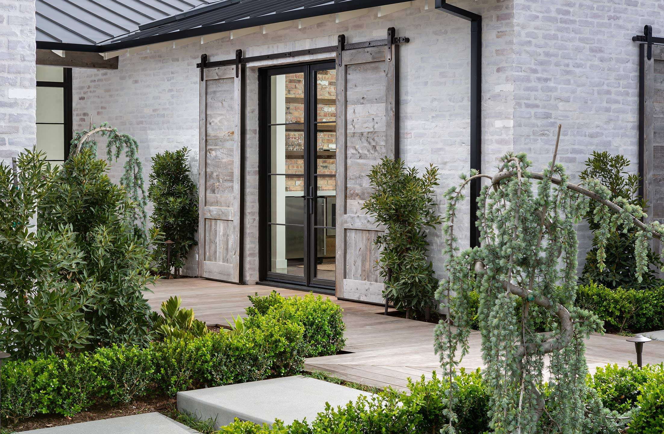 swing door pair with custom sliding shutters